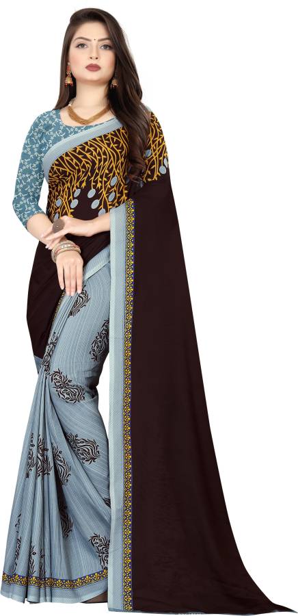 Paisley, Striped Daily Wear Georgette Saree Price in India