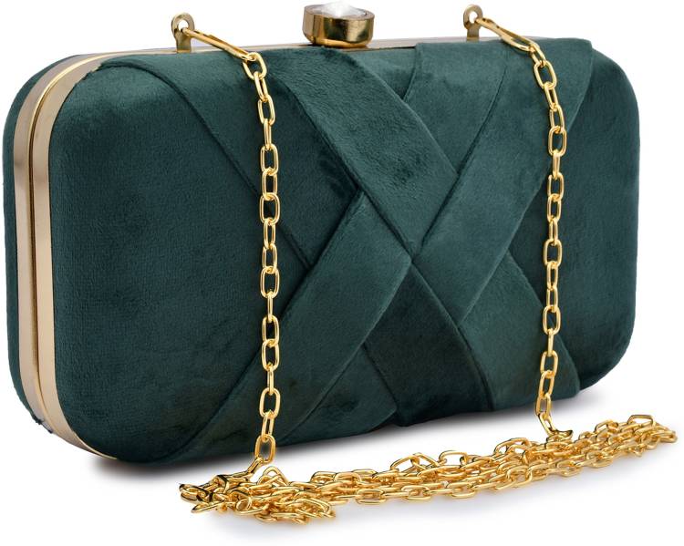 Casual, Party Green  Clutch  - Regular Size Price in India