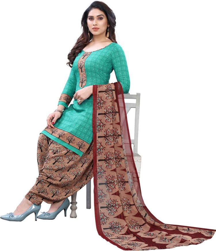 Crepe Floral Print, Geometric Print, Striped, Printed Salwar Suit Material Price in India
