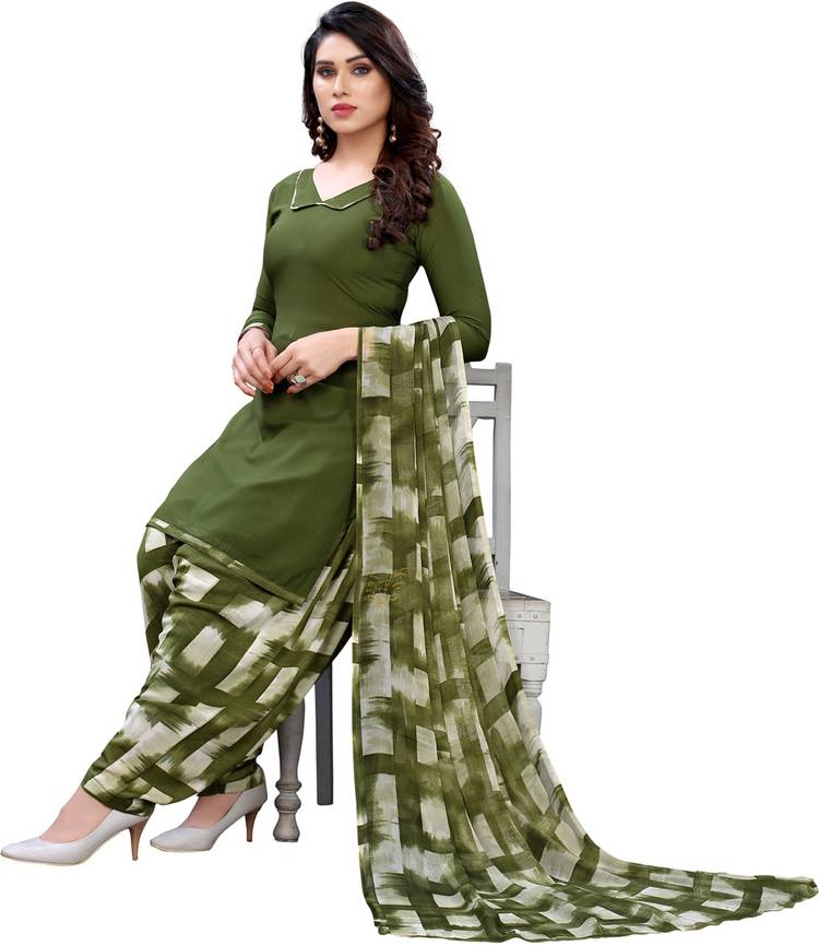 Crepe Floral Print, Geometric Print, Striped, Printed Salwar Suit Material