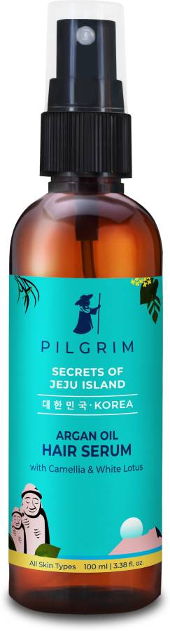 Pilgrim Argan Oil Hair Serum | with White Lotus & Camellia | Korean K-Beauty | For Gloss & Shine, Fights Frizz & Dryness | Gloss Repair Dry-Damaged Hair | Paraben & Mineral Oil Free Price in India