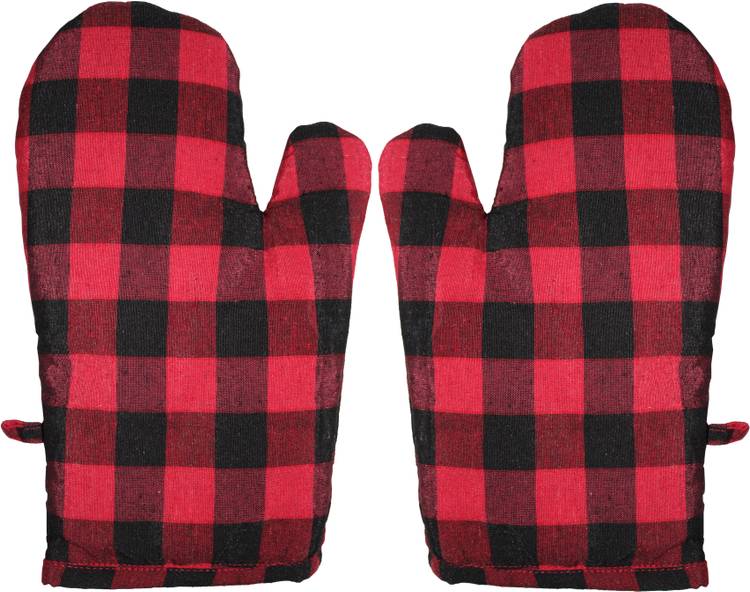 Glun Red Cotton Kitchen Linen Set