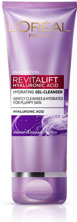 L'Oréal Paris Revitalift Hyaluronic Acid Hydrating Gel Cleanser, 100 ml | Gentle Facewash for women | Cleanses impurities & makeup residue 100ml Face Wash Price in India