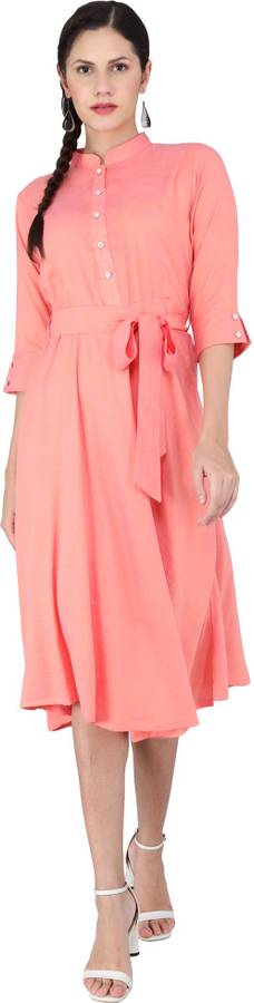 Women Asymmetric Pink Dress