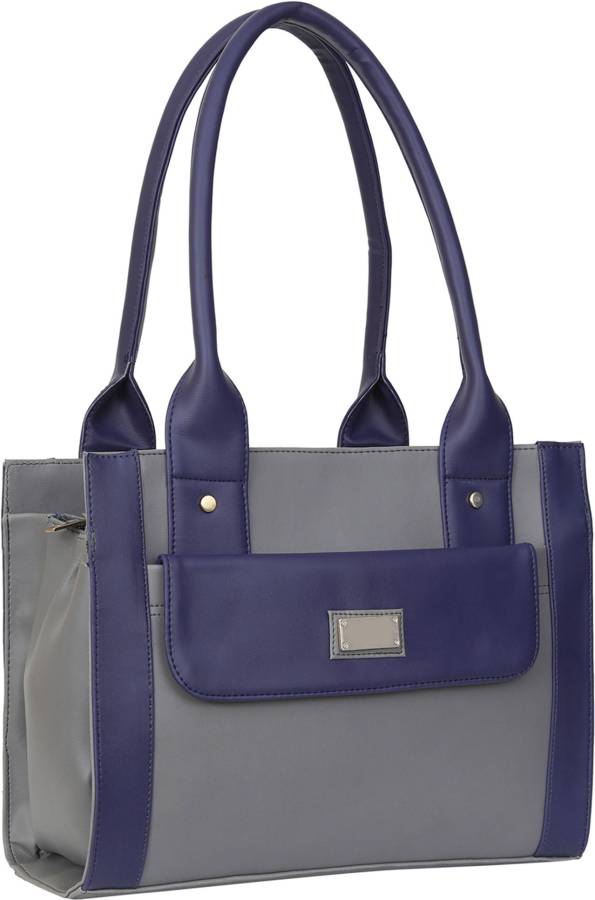 Women Grey, Blue Shoulder Bag - Regular Size Price in India