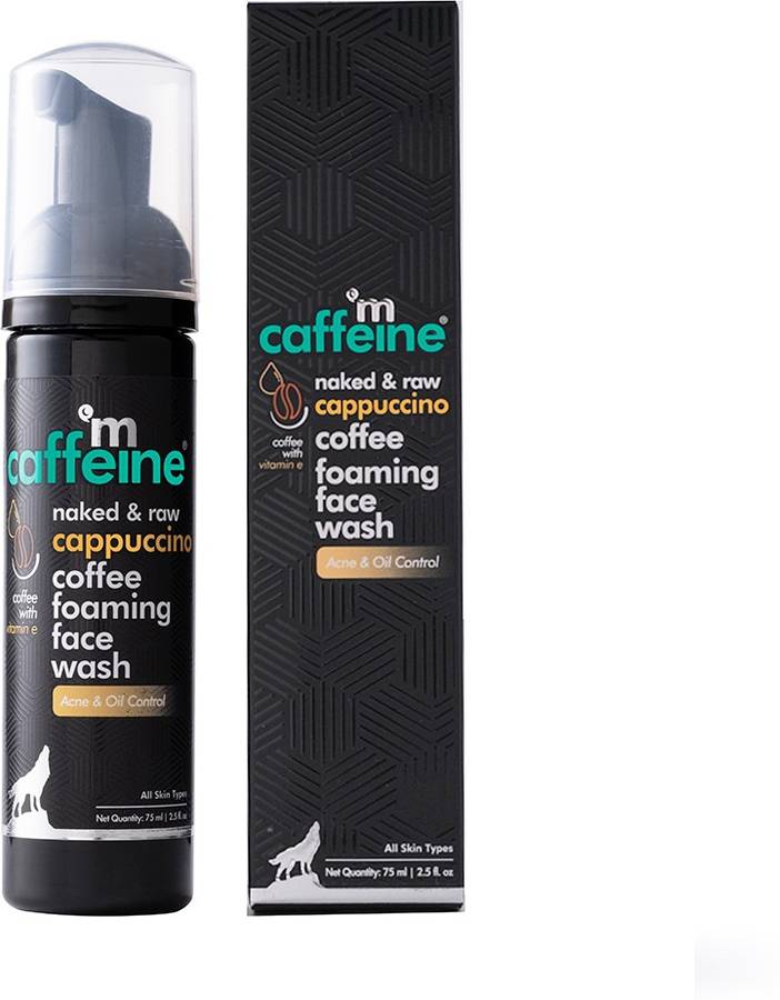 MCaffeine Cappuccino Coffee Foaming  | Kills 99.9% Acne Causing Germs | Vitamin E, Cinnamon Extracts | All Skin Types | Paraben & SLS Free Face Wash