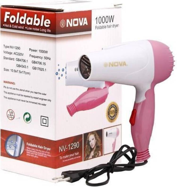 SMIETRZ NOVA (NV-1290) Professional Electric Foldable Hair Dryer With 2 Speed Control Hair Dryer Price in India