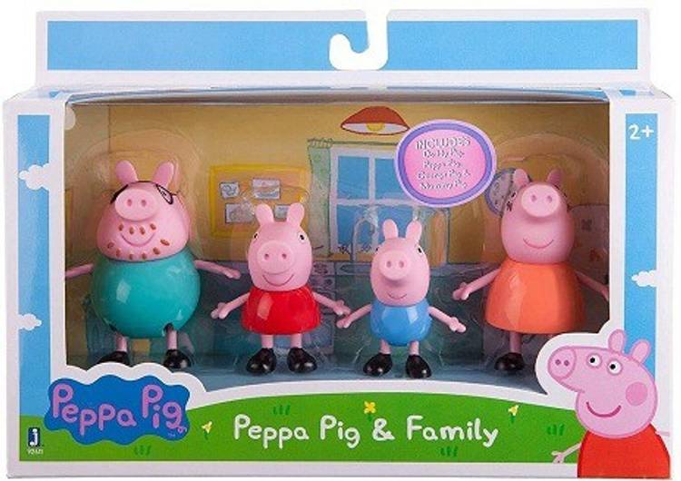 NAVRANGI Peppa Pig Family Set ( Set of 4 PCS ) Movable Hands, Legs and Head