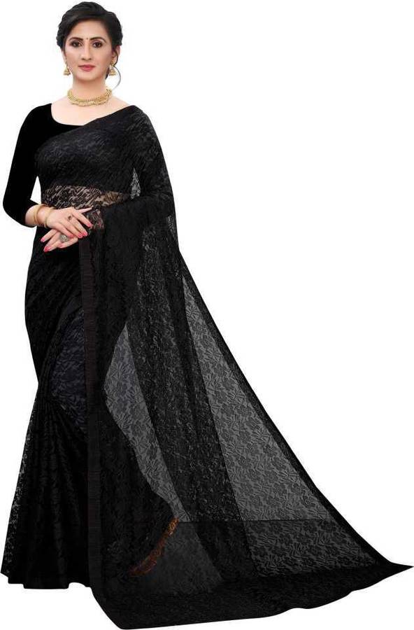 Self Design Lucknow Chikankari Net Saree