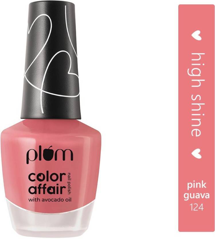 Plum Color Affair Nail Polish - Pink Guava - 124 | 7-Free Formula | High Shine & Plump Finish | 100% Vegan & Cruelty Free (Pink Guava - 124) Price in India