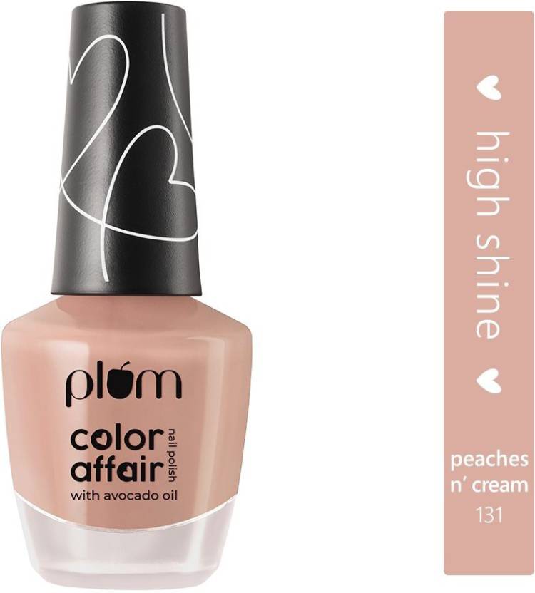 Plum Color Affair Nail Polish - Peaches n’ Cream - 131 | 7-Free Formula | High Shine & Plump Finish | 100% Vegan & Cruelty Free (Peaches n’ Cream - 131) Price in India