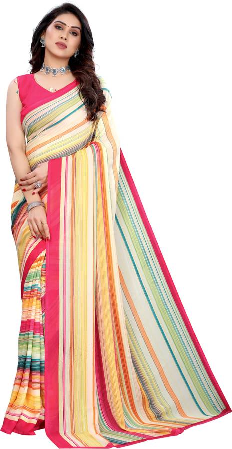 Striped Fashion Georgette Saree