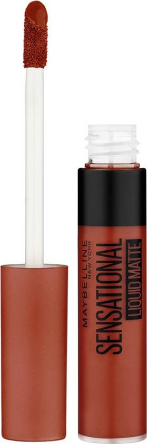 MAYBELLINE NEW YORK Sensational Liquid Matte Lipstick, 17 Stop On Red, 7 g - Liquid Lipstick Shades Delivering Intense Matte Color Effect Price in India