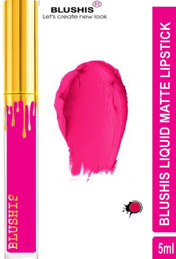 BLUSHIS Beauty Women High Defination Smudge proof Waterproof Long lasting Liquid matte Lipstick Non Transfer Common Colour For Daily Use L-A-K-M-E-H-U-D-A beauty Pink color Price in India