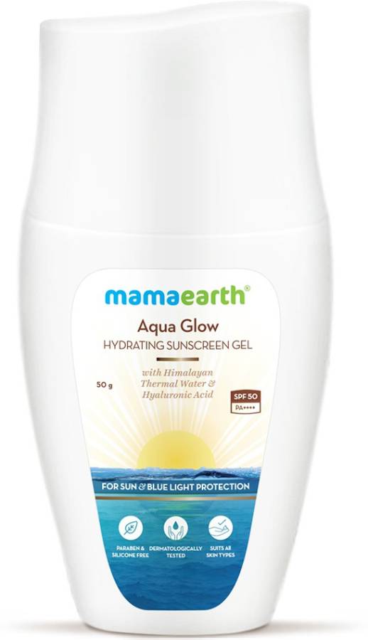 MamaEarth Aqua Glow Hydrating Sunscreen Gel with Himalayan Thermal Water & Hyaluronic Acid - SPF 50 PA++++ Price in India