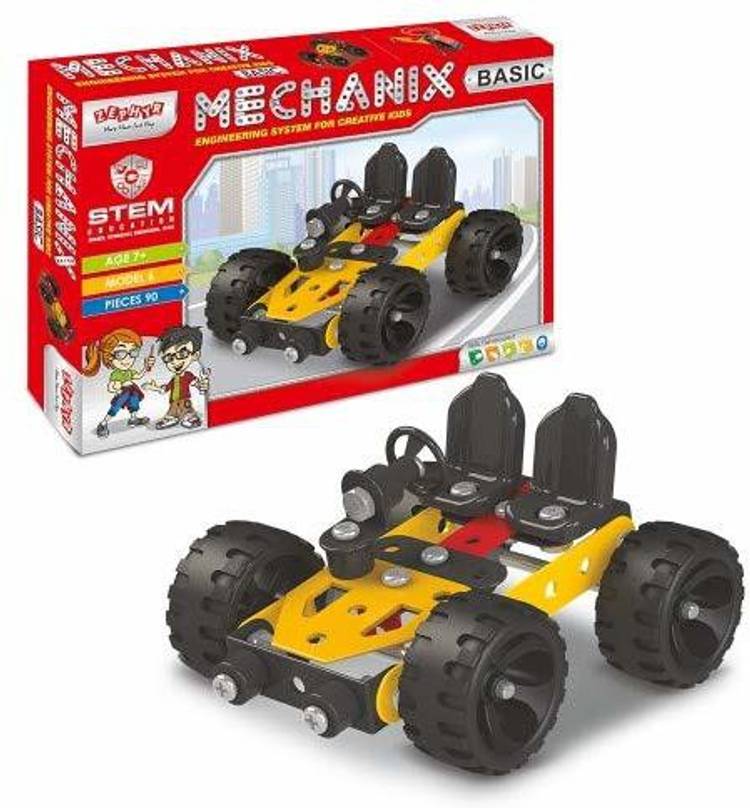 MECHANIX Basic Series, 90 Pieces in The Game, Can Make 6 Different Models, Made in India Game, for 7+ Years of Kids