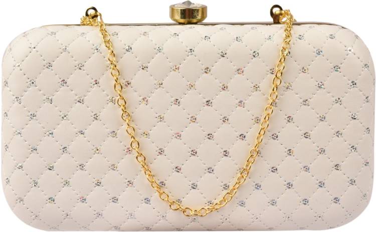 Party White  Clutch  - Regular Size Price in India