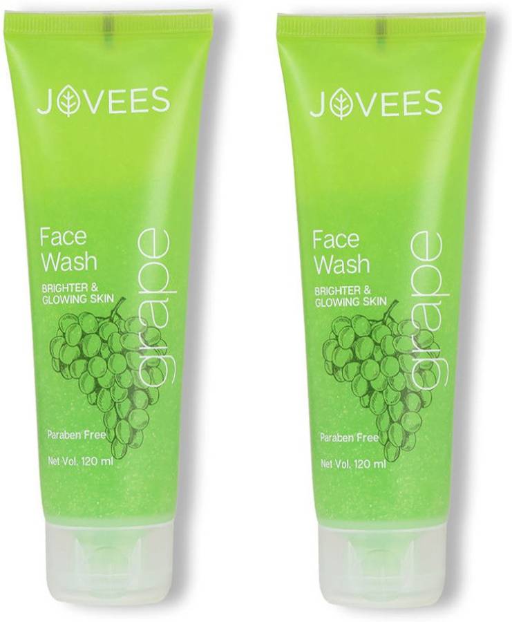JOVEES GRAPE FACE WASH BRIGHTER & GLOWING SKIN COMBO 2 [PACK OF 2]120ML+2=240ML Face Wash Price in India