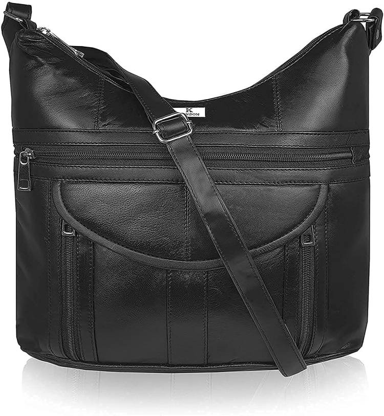 Women Black Shoulder Bag - Extra Spacious Price in India