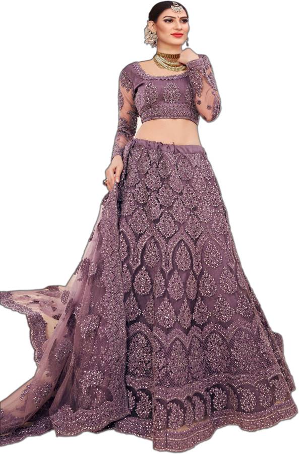 Embroidered Semi Stitched Lehenga Choli Price in India