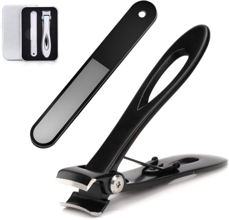 MEI DE MODA Ultra Wide Jaw Opening Nail Clippers Set Toenail Clippers for  Thick Nails Cutter for Ingrown Manicure,Pedicure,Men & Women Big(Black) :  Amazon.in: Beauty