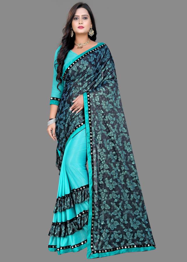 Printed, Embellished Fashion Lycra Blend Saree Price in India