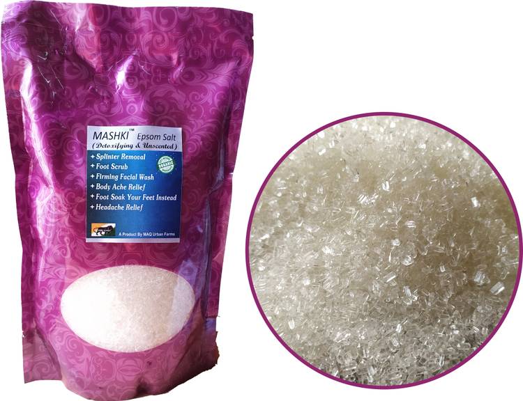 MASHKI EPSOM BATH SALT for acne , body pain, muscle pain and hair MAGNESIUM SULPHATE - 1kg