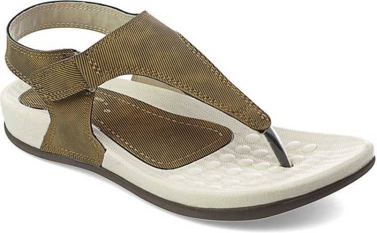 Women Tan, Beige Flats Sandal Price in India