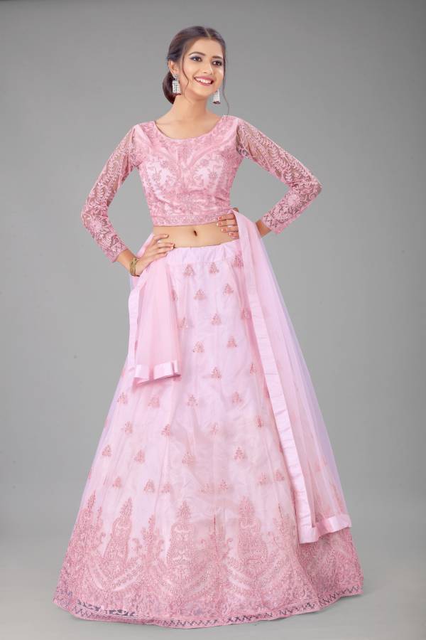 Embellished Semi Stitched Lehenga Choli Price in India