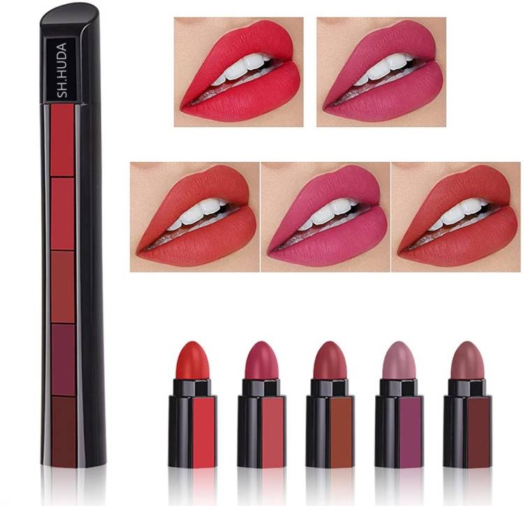 Sh.Huda 5in1 Color Sensational Creamy Matte fab5 Beauty Lipstick (5 Shades In 1) Price in India