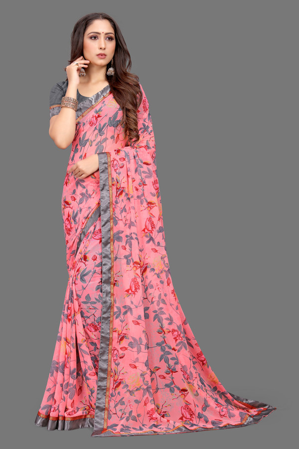 Floral Print Daily Wear Georgette Saree 