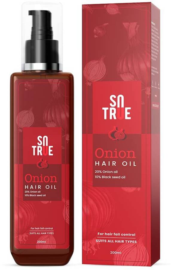 Sotrue Onion Hair Oil for Hair Growth with Black Seed Oil 200ml | Hair Fall Control | No Synthetic Color or Fragrance | Zero Toxin Hair Oil Price in India