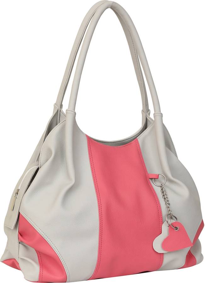Women White, Pink Shoulder Bag - Extra Spacious Price in India