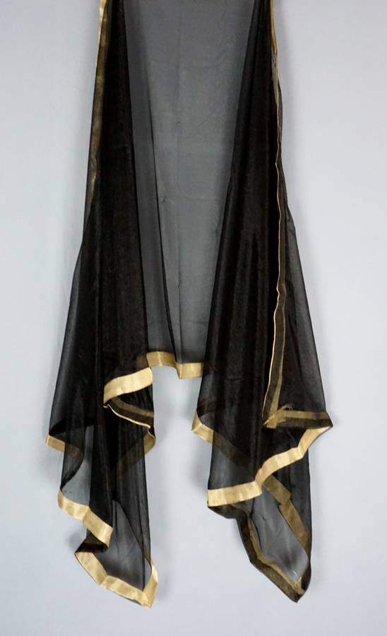 Chiffon Self Design Black Women Dupatta