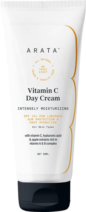 ARATA Vitamin C Cream|Radiant Skin|Anti-ageing|Sun Protection with SPF 15+ Price in India
