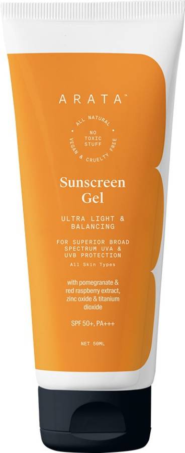 ARATA Sunscreen Gel, Ultra Light & Balancing, For Broad Spectrum UVA & UVB Protection - SPF 50+ PA+++ Price in India