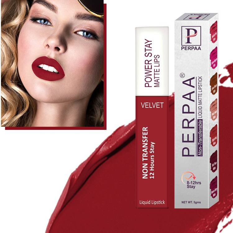 Perpaa Waterproof Liquid Matte Power Stay Lipstick - Super Stay (Upto12 Hrs Stay) Price in India