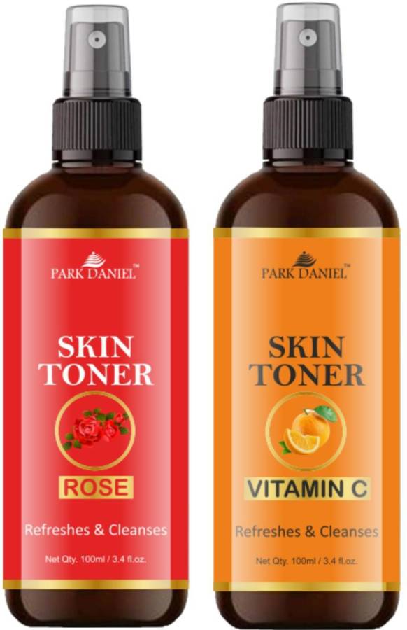 PARK DANIEL Natural Rose & Vitamin C Skin Toner Combo Pack Of 2 Bottles Of 100ml (200ml) Makeup Remover Price in India