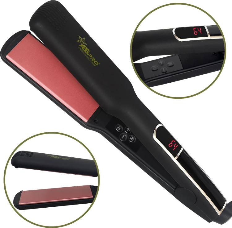 PROFESSIONAL FEEL ABS S1 ABS Pro Hair Straightener With 4 X Protection Rose Gold Nano Titanium Ceramic Coating Wide Black Plate Women's Straightening Machine Electric Hair Styler Hair Straightener Price in India