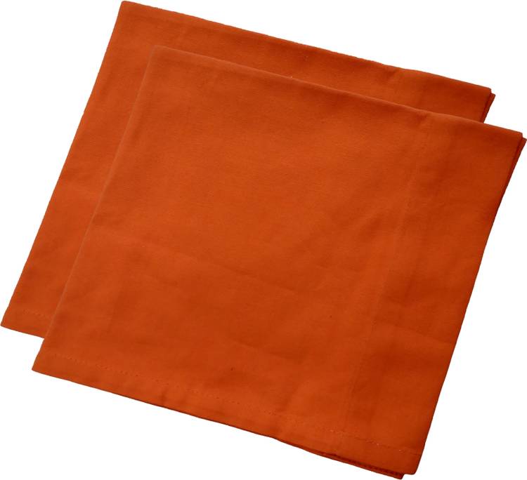 Shri Ganesh Handloom SGH166 Kitchen Napkin Pack of 2 Orange Napkins