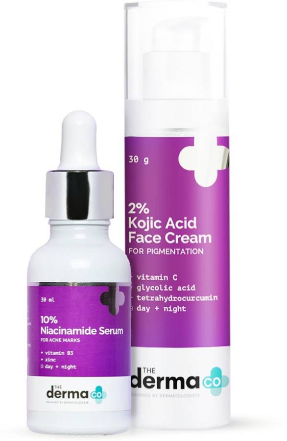 The Derma Co Clear Skin Combo - 2% Kojic Acid Face Cream (30 g) + 10% Niacinamide Face Serum (30 ml) Price in India