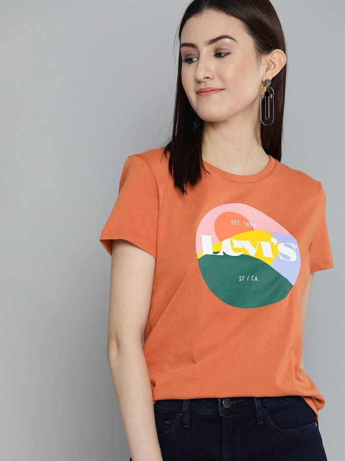 Printed Women s Orange T-Shirt