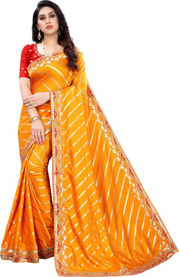 Embellished, Embellished, Printed Leheria Poly Silk Saree