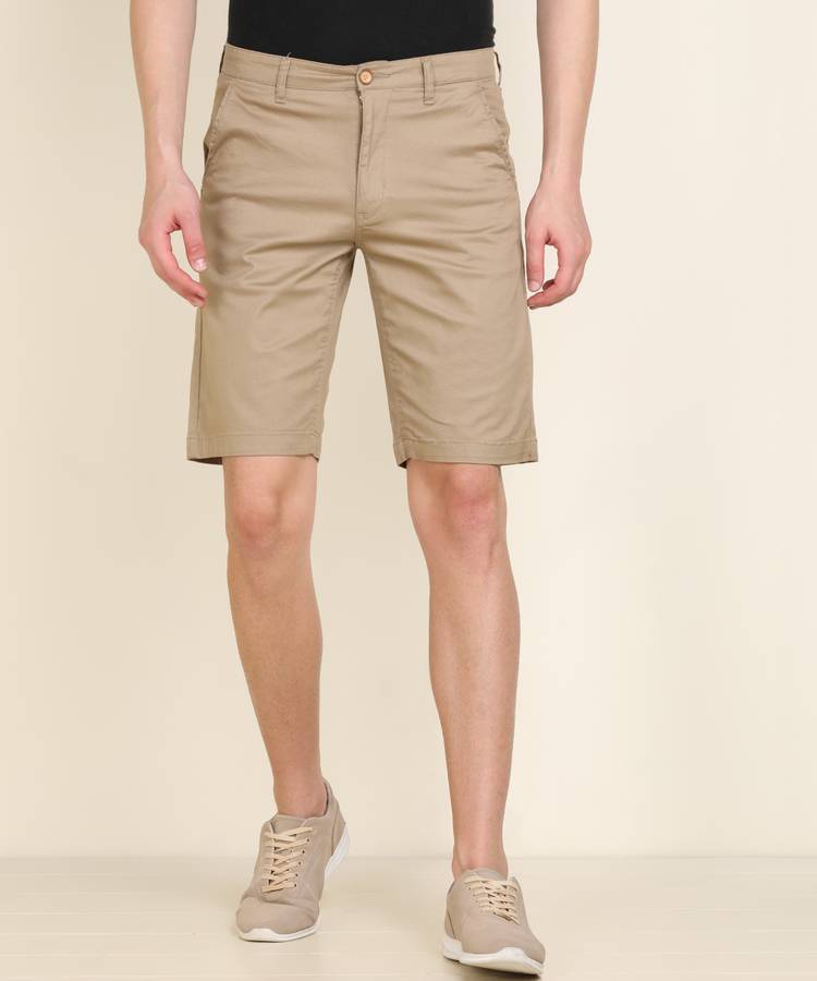 Solid Men Khaki Chino Shorts