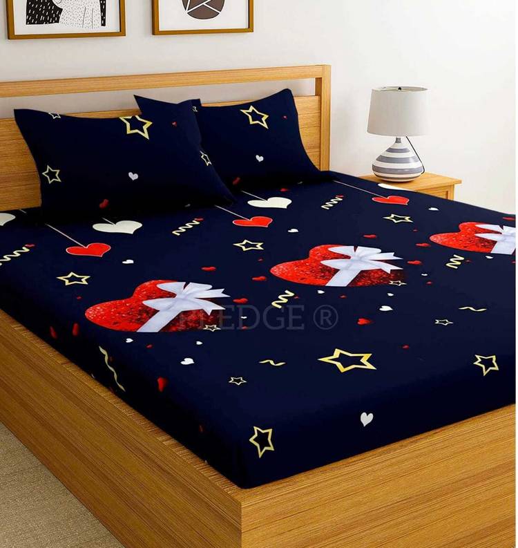 PLEDGE CREATIONS 140 TC Microfiber Double Printed Bedsheet