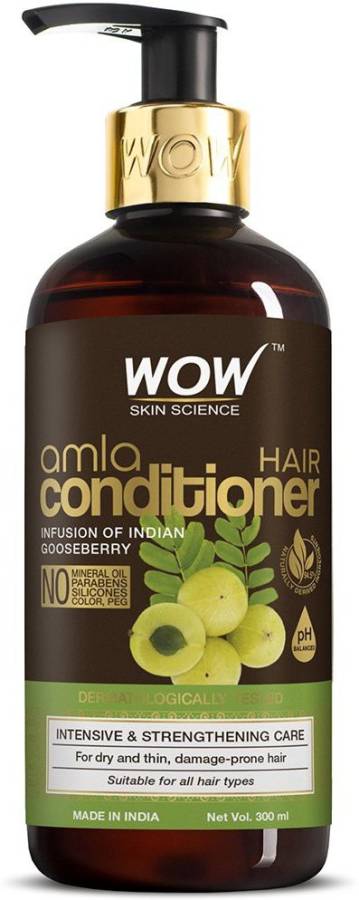 WOW SKIN SCIENCE Amla Hair Conditioner For Weak Hair - No Mineral Oil, Parabens, Silicones, Synthetic Color & PEG - 300 ml Price in India