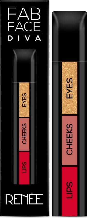 Renee Fab Face Diva, 4.5g - 3 in 1 Makeup Stick With Eye Shadow, Blush & Lipstick, Enriched With Vitamin E 4.5 g Price in India