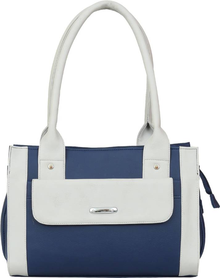 Women Blue, White Shoulder Bag Price in India