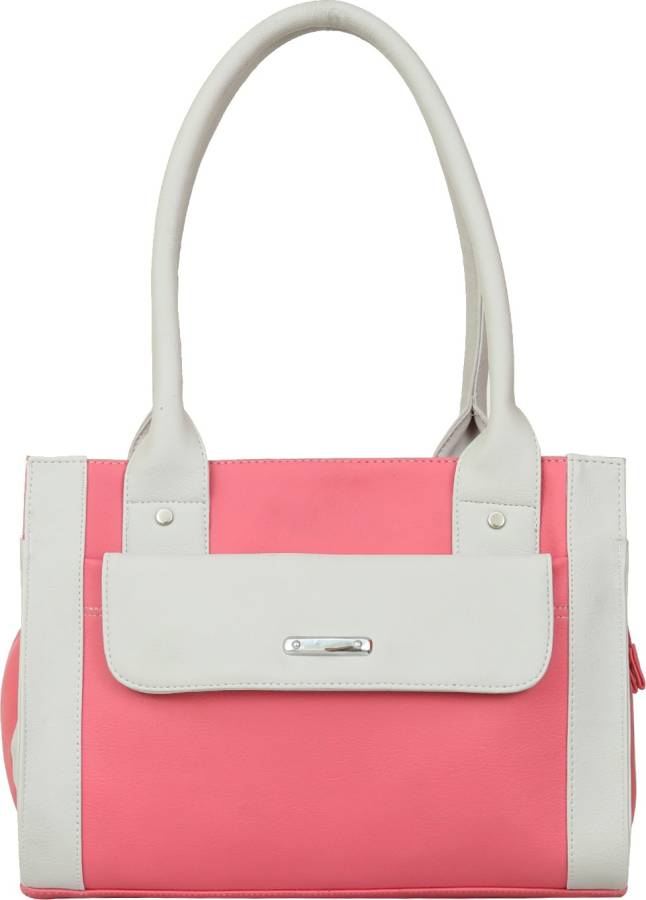 Women Pink, White Shoulder Bag - Extra Spacious Price in India