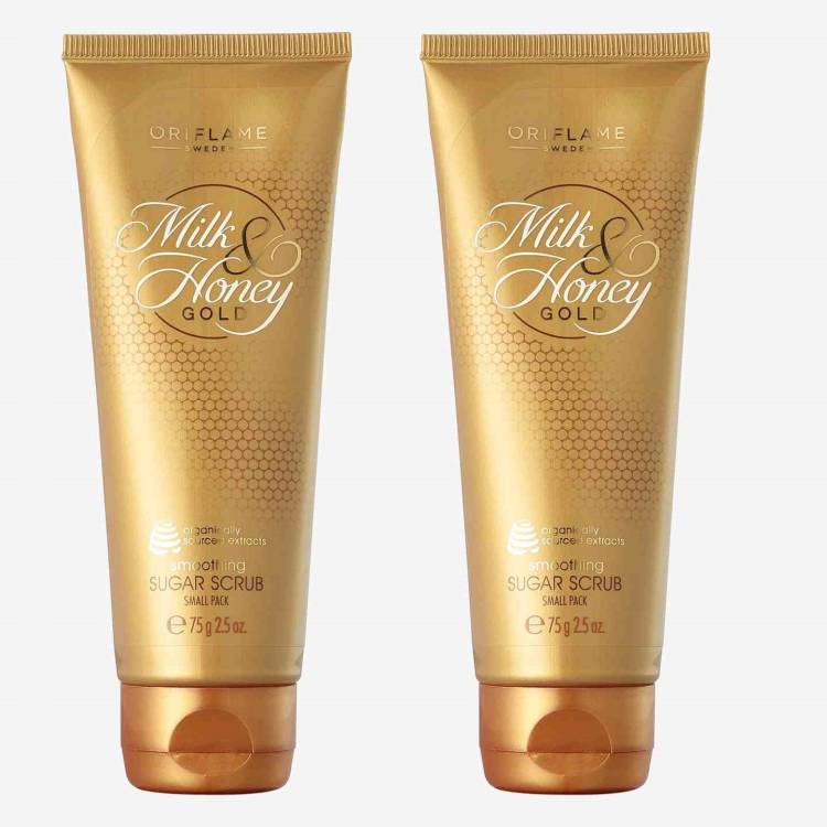Oriflame MILK & HONEY GOLD Smoothing Sugar Scrub Small Pack 75g (Pack of 2) Scrub Price in India